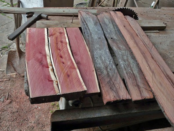 Pendientes de madera de Enebro