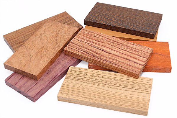 Tablillas de distintas maderas
